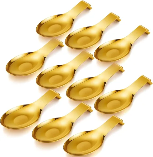 Vista 11 de Nuanchu 6 piezas de acero inoxidable soporte para cucharas y espátulas para estufa, mango para cucharón, soporte para cucharas para encimera Negro