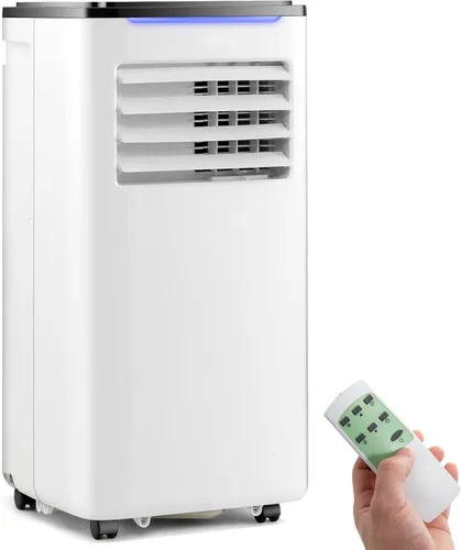 Vista 10 de PETSITE Aire acondicionado portátil 9000 BTU, unidad de refrigeración de CA 3 en 1 con enfriador de aire, ventilador y deshumidificador, pantalla