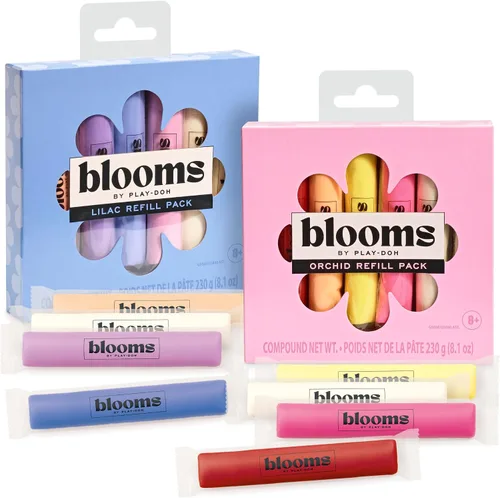 Vista 2 de Play-Doh Blooms Color Recarga Lila y Orquídea Paquete de 12