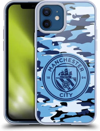 Vista 153 de Head Case Designs Funda de gel con licencia oficial del Manchester City Man City FC Blue Moon Badge Camou [protección de grado militar] compatible