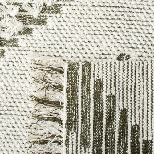 Vista 4 de SAFAVIEH Vermont Collection - Alfombra de pasillo, 2 pies 3 pulgadas x 8 pies, diseño de lana de tejido plano, color marfil y verde, ideal