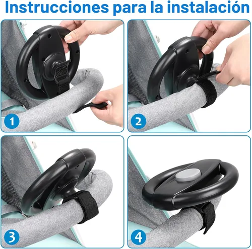 Vista 8 de Accmor - Volante de juguete para cochecito, volante para carritos de compras