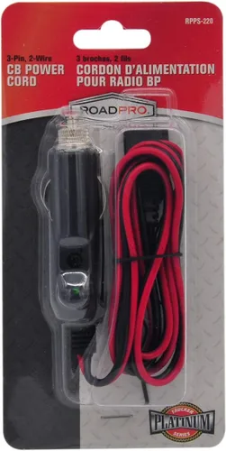 Vista 2 de RoadPro RPPS-220 Platinum Series - CB de repuesto con fusil enchufe de 3 terminales con cable de alimentación, 12 V