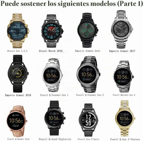 Vista 6 de Tranesca Soporte de reloj de aluminio para relojes inteligentes de múltiples marcas, compatible con Michael Kors, Fossil Gen 6 Hybird/Gen 6/Gen