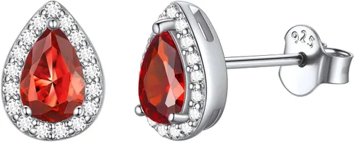 Vista 49 de ChicSilver Aretes de piedra natal para mujer de plata de ley 925