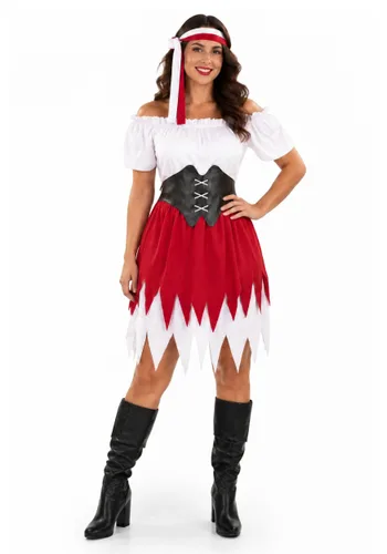 Vista 2 de Disfraz de Pirata para Mujer Talla Plus Multicolor