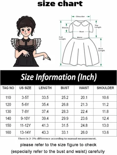 Vista 5 de SZ-TONDA Dance Queen Costume Black Dress Girls - Kids Birthday Family Party Outfit Clothes Merchandise