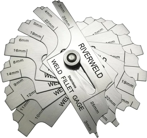 Vista 10 de RIVERWELD Juego de 7 piezas de calibre para soldadura de filete, calibre de profundidad, calibre de soldadura de inspección y prueba ulnar, métrico