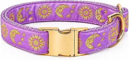 Vista 10 de waaag Pet, Moons Stars Suns - Collar para perro y gato, múltiples diseños Crescent Celestial, collar de correa para perro y gato, tamaño XXS