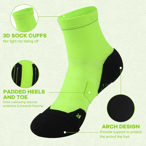 Vista 2 de NIcool Calcetines tobilleros deportivos con soporte de arco para mujeres y hombres, calcetines brillantes para correr, ciclismo, senderismo
