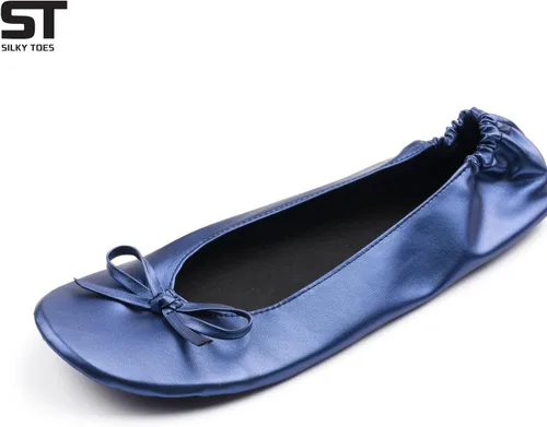 Vista 2 de Zapatos planos tipo ballet para mujer, plegables, enrrollables y portátiles para viaje.