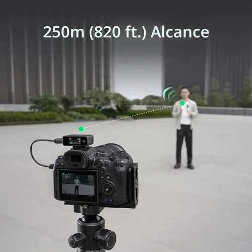 Vista 2 de DJI Mic (1 TX + 1 RX), Micrófono Lavalier Inalámbrico, Alcance de 250m (820 pies), Compacto y Ultraligero, 14 Horas de Grabación, Micrófonos