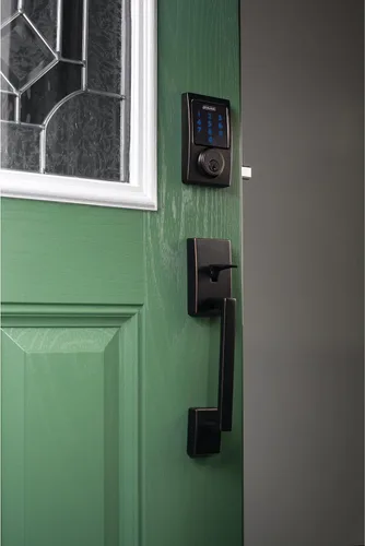 Vista 5 de Schlage Connect BE469ZP CEN 716 - Cerradura de seguridad inteligente con alarma incorporada, moldura Century en bronce envejecido