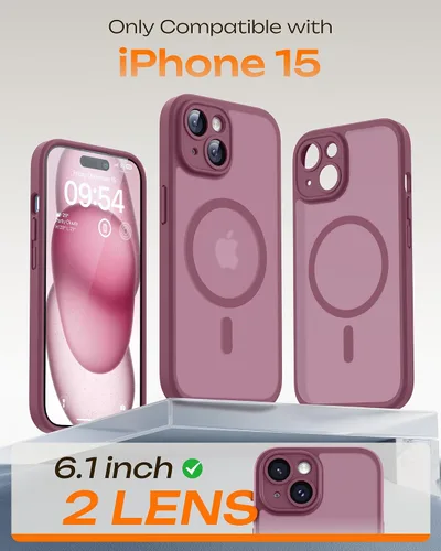 Vista 498 de TOCOL Funda para iPhone 11, compatible con Magsafe, protección completa de cámara, imanes integrados, protección contra caídas, funda translúcida