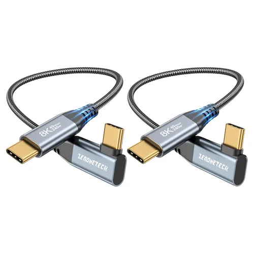 Vista 19 de ZeroneTeck Cable USB C de 40Gbps para Thunderbolt 4 de 0.5 pies, 6 pulgadas, transferencia de datos de 40Gbps, [8K@60Hz/Dual 4K@60Hz] Cable corto