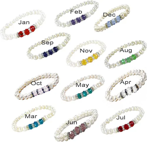 Vista 7 de Linpeng Elegante pulsera de piedra natal de perlas cultivadas de agua dulce para mujer, turquesa, 7 5 pulgadas de EE. UU