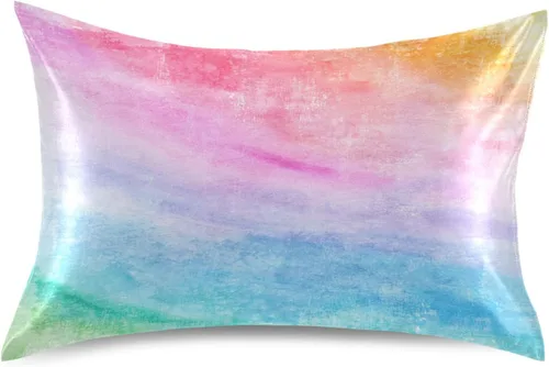 Vista 43 de Blueangle Bear Panda - Funda de almohada de satén para cabello y piel, tamaño estándar (20 x 26 pulgadas), fundas de almohada de satén con cierre
