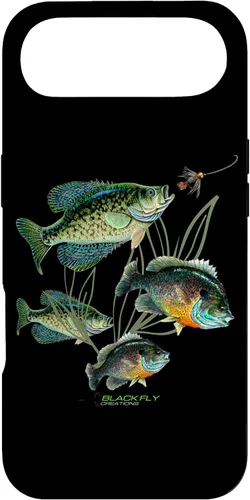 Vista 27 de Crappie Bluegill Fishing Phone Covers Black Fly Case for iPhone 17