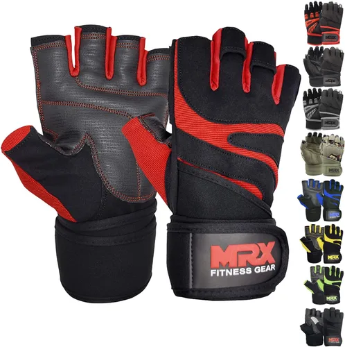 Vista 12 de MRX - Guantes de levantamiento de pesas para hombres, guantes de entrenamiento para hombre, guantes de levantamiento de muñeca, guantes de gimnasio