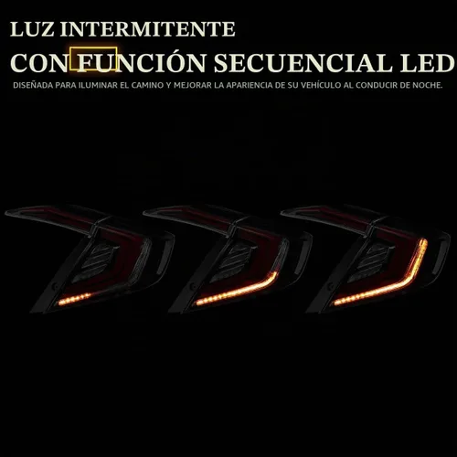 Vista 5 de SPEC-D TUNING Luces traseras brillantes de humo negro con barras LED rojas, señal de giro LED secuencial y animación de inicio compatible con Honda