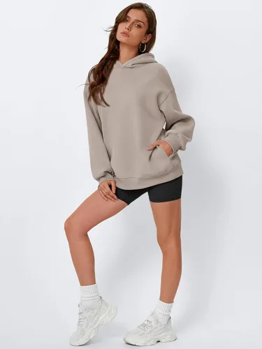 Vista 5 de EFAN Sudaderas de gran tamaño con capucha de forro polar para mujer, trajes de moda de otoño 2026, ropa linda con bolsillos