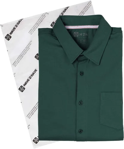 Vista 6 de H2H Camisas casuales de algodón ajustadas para hombre, camisa de manga largacorta con botones