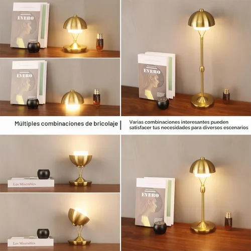 Vista 7 de Modern Table Lamp Cordless Portable Desk Lamp, 2700K Stepless Dimming Rechargeable Battery Operated LED Lights for Bedroom, USB-C Charging