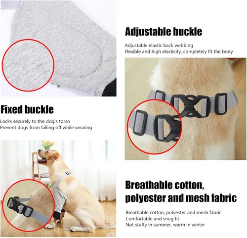 Vista 4 de Protector de codo para perro, transpirable, protector de codo para perro, almohadilla protectora ajustable para recuperación de perro, funda