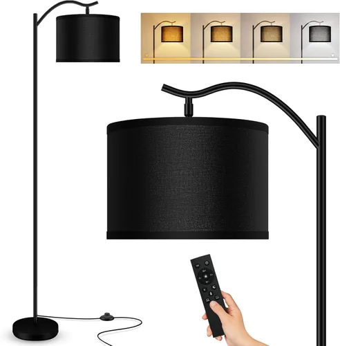 Vista 10 de BoostArea Lámpara de pie para sala de estar, lámpara de pie de arco con control remoto, brillo regulable continuo y temperatura de colores 2700 Azul