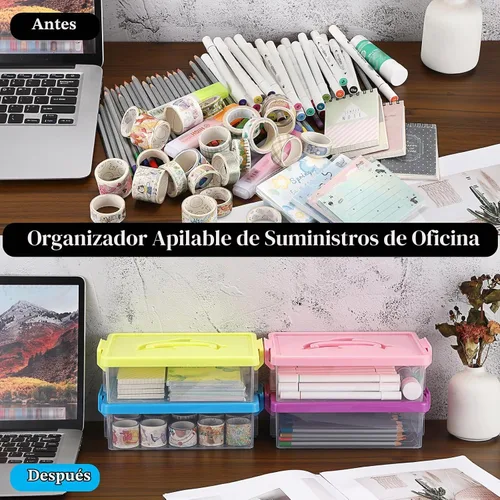 Vista 9 de BTSKY Caja de almacenamiento de plástico transparente pequeña con tapa, 9 x