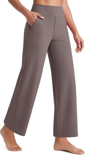Vista 10 de G4Free EverGoing - Pantalones tobilleros de pierna ancha para mujeres Negro