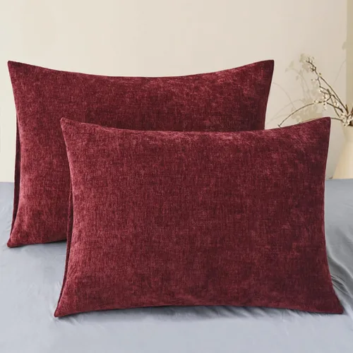 Vista 84 de CaliTime - Paquete de 2 fundas de almohada acogedoras para sofá, decoración del hogar, felpilla suave teñida sólida, 16 x 16 pulgadas, marrón Marrón