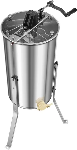 Vista 12 de VEVOR Extractor de miel, extractor manual de miel de 2 marcos con tapa transparente, tambor giratorio de acero inoxidable con soporte ajustable