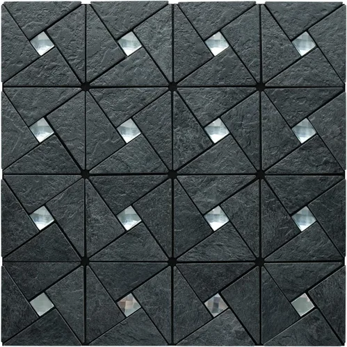 Vista 15 de DICOFUN 1 hoja de azulejo adhesivo de mármol gris para salpicaduras, azulejos de metal mixto con astillas plateadas para cocina y baño, adhesivo