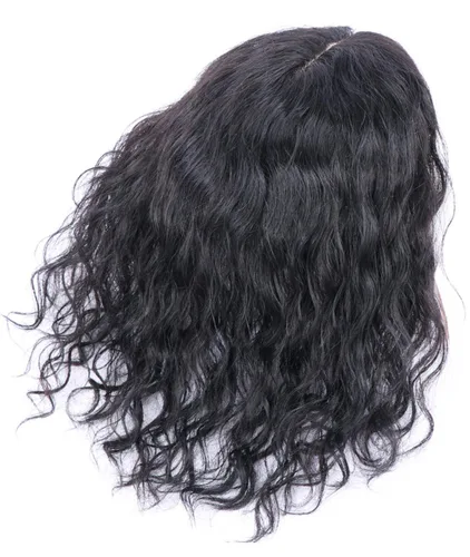 Vista 2 de Peluca de cabello humano rizado para mujer, con cabello fino en la parte superior, base de seda de 5 x 5.5 pulgadas, parte derecha de 8 pulgadas