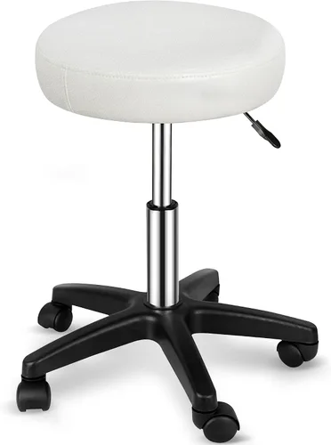 Vista 11 de Nova Microdermabrasion Taburete giratorio con ruedas, taburete giratorio ajustable para dibujar tatuajes, silla de oficina para barra de masaje