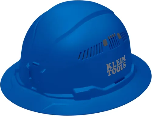 Vista 15 de Klein Tools Hard Hat, Vented, Full Brim Style, Padded, Self-Wicking Odor-Resistant Sweatband, Black