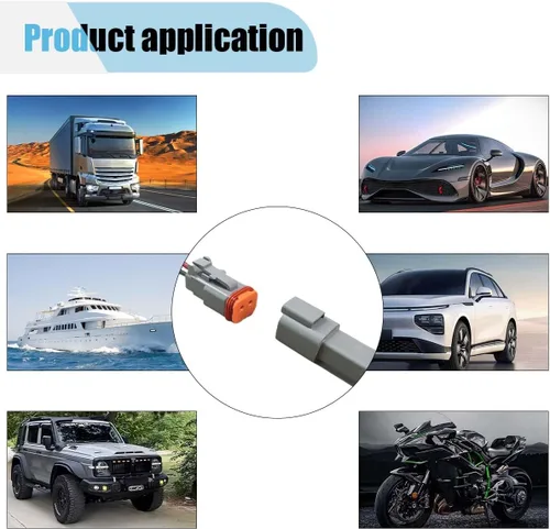 Vista 5 de KITUREK - Conector eléctrico de coche Deutsch de 5 pares de 2 pines, enchufe macho y hembra Waterproof 2 Way 17AWG Deutsch Connector Wiring