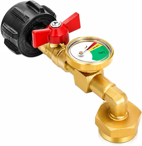 Vista 8 de Adaptador de Recarga de Propano para Tanques de 1 Libra, Adaptador de Propano de 20 libras a 1 libra Convertidor con Válvula Medidora, Adaptador