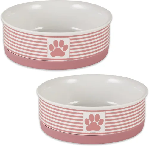 Vista 13 de Bone Dry Ceramic Stripe Paw - Cuencos para mascotas, aptos para lavavajillas, pequeños, 4.25 x 2, negro, 2
