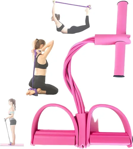 Vista 11 de 21 Bandas de Resistencia para Fitness - 4 Tubo Pedal Tirador de Tobillo - 2023 Nuevo Juego de Bandas Elásticas para Sentadillas y Estiramiento