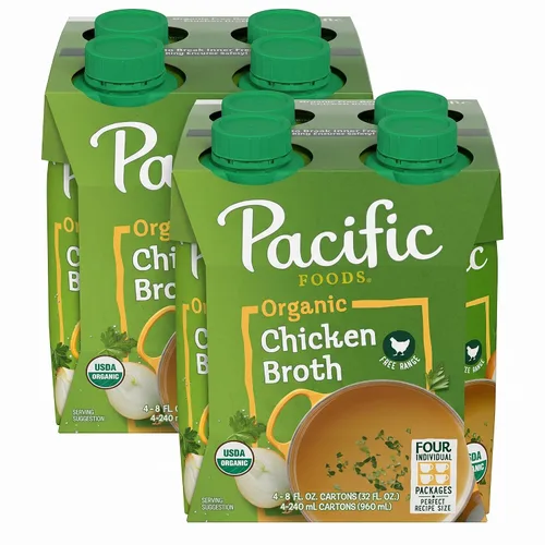 Vista 15 de Pacific Foods - Caldo de pollo orgánico criado en corral bajo en sodio, caja de 32 onzas
