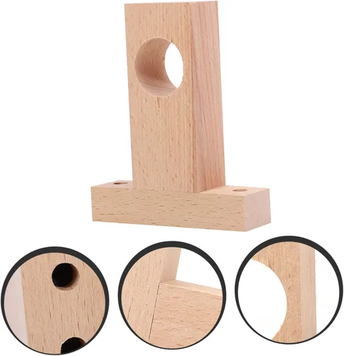 Vista 8 de Cabilock Soporte de poste romano Armario de madera, estantes de madera, base de madera, soporte de extremo de madera, soportes de varillas
