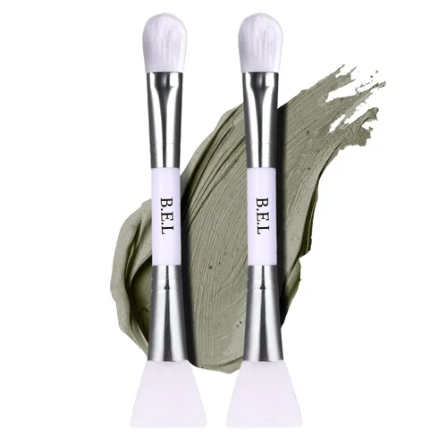 Vista 10 de Bare Essentials Living - Cepillo para mascarilla facial de arcilla (1 paquete, bambú), herramienta doble aplicadora de máscara facial de silicona
