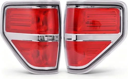Vista 10 de PIT66 Luces Traseras, Compatible con Ford F150 2009 2010 2011 2012 2013 2014 Pickup SVT, Lente Negro, Acabado Cromado, Juego de Lámparas Traseras 1