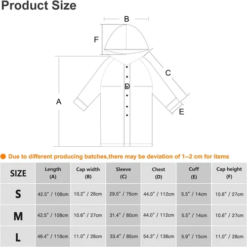 Vista 6 de UNIQUEBELLA EVA Raincoat Waterproof Rain Poncho Reusable Unisex for Women Long Rain Cape