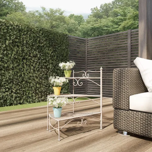 Vista 7 de Pure Garden - Soporte de hierro forjado para interiores o exteriores, diseño redondo de metal, accesorios decorativos para exhibición de plantas