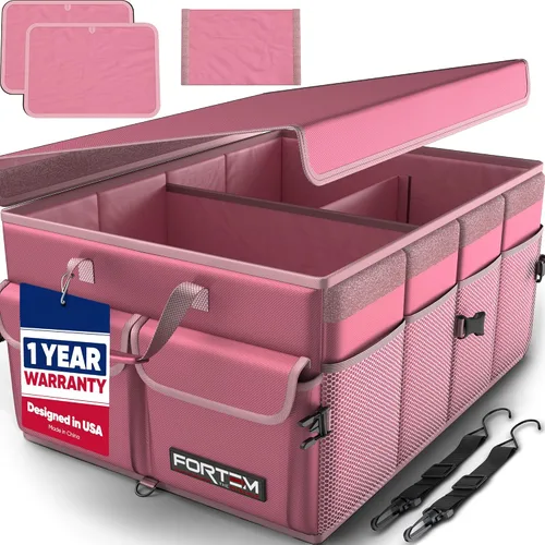 Vista 20 de FORTEM Organizador de maletero para SUV, organizador de maletero de automóvil, almacenamiento plegable, accesorios de coche para mujeres y hombres