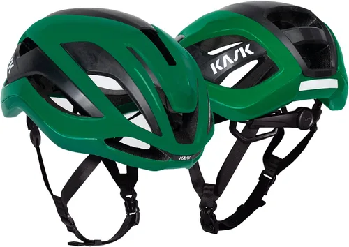 Vista 5 de KASK Elemento - Casco de ciclismo de carretera aerodinámico, grava y montaña, casco de ciclismo de ciclocross verde (Beetle Green)