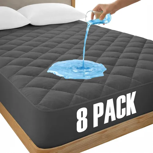 Vista 13 de LUX Décor Protector de Colchón Twin - Cubrecolchón Acolchado Elástico Ajustable Protector Hasta 16 Pulgadas de Profundidad - Cubrecolchón Suave